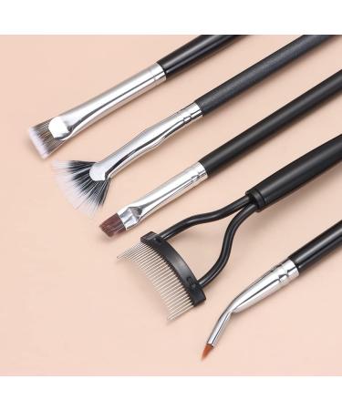 5PCS Eyelash Brush Separator & Comb Set - Prevent Clumping Easy-to-Use Mascara Fan Tools for Perfect Eye Brow Application - Black - Buy Online on SooperMarket.com