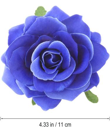 OSALADI Flower Hair Accessories Artificial Floral Hair Clip Big Rose Flower Hairpin Wedding Bridal Barrette Elegant Brooch Accessories for Women Girl Bridal Blue White Roses Artificial Flowers - Buy Online on SooperMarket.com