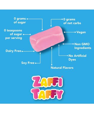 Zollipops Candy Clean Teeth Keto Sugar Free Taffy Assorted Flavors 30 counts in total (Pack of 2) - Dental-Friendly Taffy for a Sweet and Healthy Treat - Buy Online on SooperMarket.com