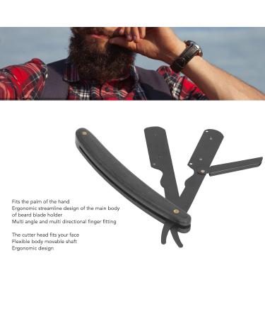 Premium Black Razor Wood & Swing Lock Razor for Precision Barbering | Barber Bart Klinge Rack - Perfect for Men's Grooming - Buy Online on SooperMarket.com