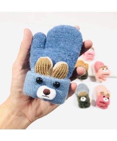 AIDIER Winter Baby Mittens with Fleece Lining | Knitted Gloves for Boys and Girls 0-3 Years | Navy Blue - Buy Online on SooperMarket.com