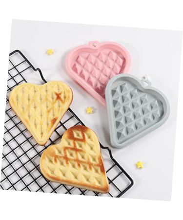 MAGICLULU 3pcs Mold Silicone Bakeware Cookie Silicone Baking Pad Heart Baking Pan Waffle Maker Mould Fondant Round Silicone Muffin Pan Silicone Waffle Mould Baking Tools Silica Gel Waffles 12X11X1.6CM Random Color - Buy Online on SooperMarket.com