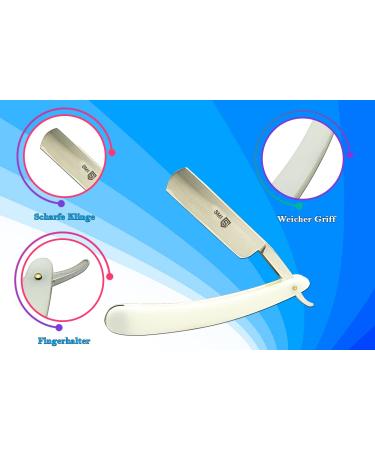 SMI Traditional Razor for Men - Barber & Beard Shaving Knife with Case (Fixed Blade 1203) | Premium Shaving Kit - Buy Online on SooperMarket.com