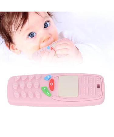 Silicone Infant Teething Toy - Mobile Phone Shaped Funny Chew Toy (Light Pink) - Buy Online on SooperMarket.com
