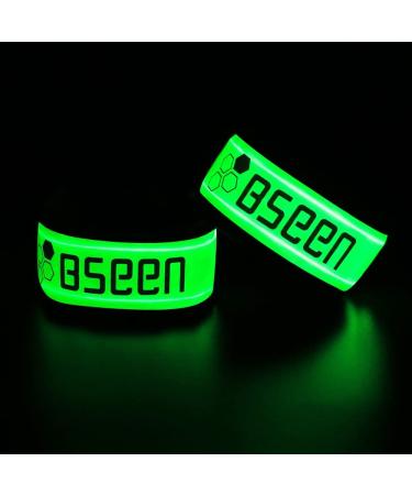 Pack of 2pcs- LED Sports Saftey Flashing Reflective Armband with High Visibility Light up Glow in The Dark Bracelet for Cycling  Jogging  Walking and Running (Green) - Buy Online on SooperMarket.com