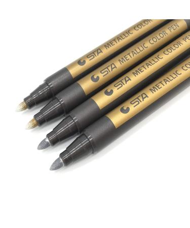Moorlando 4Pcs Metallic Color Pens for Wax Stamp Sealing (Gold  Silver) Multicolored