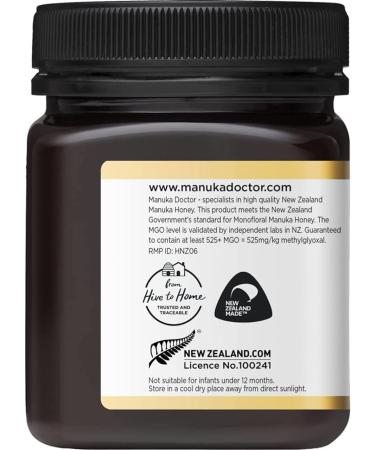 Manuka Doctor Monofloral MGO 525+ Manuka Honey 8.75 oz (250g) - Pure & Natural - Buy Online on SooperMarket.com