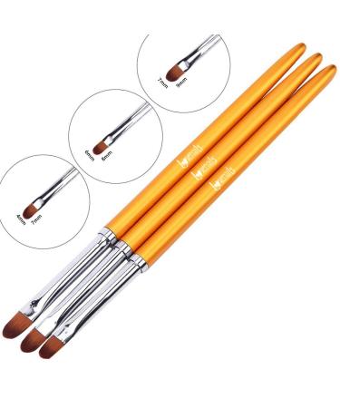 Lovenails 3 Gel Brush Set - Oval Brushes for Nail Design & Art | Professional Quality Gel Modeling & Full Cover Brushes - Buy Online on SooperMarket.com