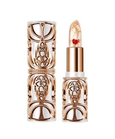 Crystal Flower PH Lip Balm Color Changing Magic Lipstick Jelly Flower Luxury Lip Balm Mood Lipstick Color Changing Long Lasting Nutritious Lip Gloss Clear Lipstick Red Flower