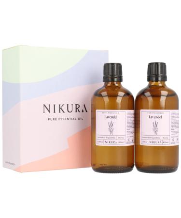 Nikura lavender oil - 200ml (2 x 100ml) |Essential oil |100% pure natural oil |Perfect for aromatherapy diffusers oil burner lavender 100 ml (2 -pack)