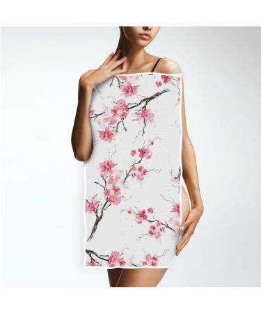 Pfrewn Cherry Blossoms Hand Towel 16x30 | Watercolor Pink Sakura Branch Bathroom Towel - Buy Online on SooperMarket.com