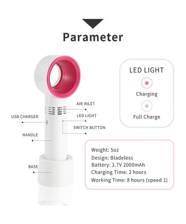 Lash Fan USB Mini Portable Rechargeable Bladeless Fan - Handheld Cooling Dryer for Accelerated Drying of Eyelash Extensions Glue - Essential Eyelash Extension Supplies (White) - Buy Online on SooperMarket.com