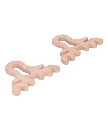 YEmirth 2Pcs Baby Wood Teether Toy Deer Horn Shaped Pendant Art Craft DIY Jewelry Accessory