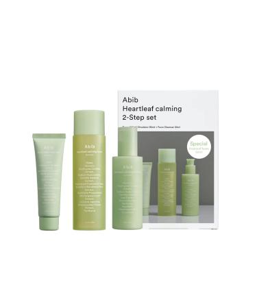 Abib Calming 2 Step Set with Cleanser I Heartleaf Calming Trio All in One Soothing Acne Pimple Mild Acidic for Senstive Skin Irritated Skin