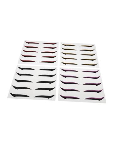 Mikinona Double Sided Eyelid 40 pairs Double Charming Self Line Red Strip Gold Personalized Makeup Eye Strips Eyelid Eyeliner 14X10X0.5cmx2pcs Assorted Colorx2pcs