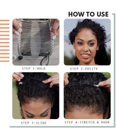Stretchable Banana Comb Vintage Banana Hair Clip Stretch Double Comb Clip for Women Ladies Girls Hair Styling Black - Buy Online on SooperMarket.com