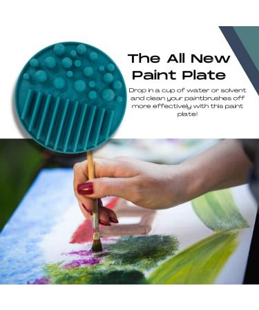 FRESHe Aqua Paint Plate Cleaner Disc for Acrylic and Watercolor Brushes - Keeps Brushes Clean in Water-Based Mediums - Teal - Buy Online on SooperMarket.com
