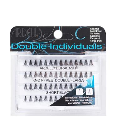 Ardell Double individuals Short (Knot Free) Eye-Lashes Single eyelashes made of real hair (1 x 56 pieces) black black (without glue) (1x) 56 pieces (1 Pack)