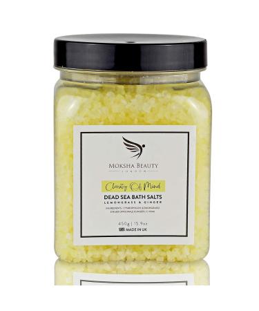 Bath Salts Bubble Bath - Made in UK (450g) Natural Dead Sea Bath Salt for Women Men Girls and Kids Detox with Essential Oils LemonGrass