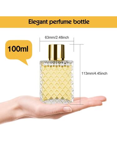 Ysimple 2 Pack 100ml Perfume Atomiser Portable Clear Empty Glass Perfume Spray Bottles Refillable Perfume Atomizer Large Cosmetic Fine Mist Atomizer for Travel(Gold) 100ml Gold - Buy Online on SooperMarket.com