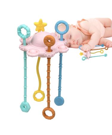 Generic Babies Pulling Spring Authority Spinner sensor toys for toddlers |Safe interactive play-on-Montessori toy-toys for early development and activity in pink