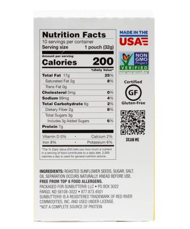 SunButter Sunflower Butter 1.1oz Pouches - 30 ct (Pack of 30) | Natural Sunflower Seed Spread - Buy Online on SooperMarket.com