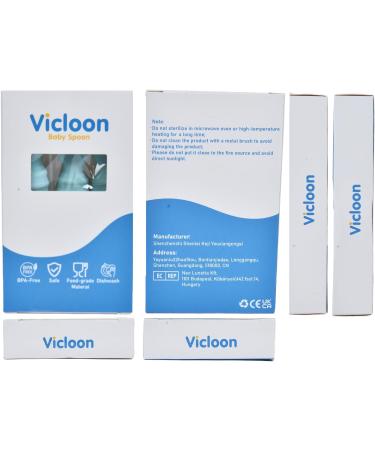 Vicloon Baby Fork and Spoon Set - Silicone Self Feeding Utensil for Infant Toddler - Easy Grip Toddler Cutlery Kit - Blue - Buy Online on SooperMarket.com