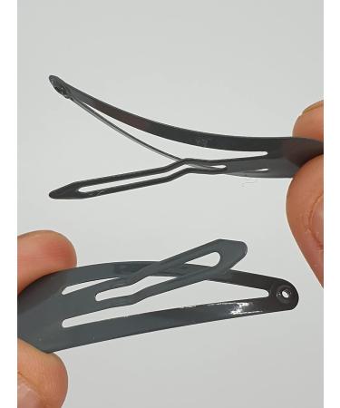 6 PCS Grey Metal Snap Hair Clips - 5CM Long | Hair Grip Pins - Buy Online on SooperMarket.com