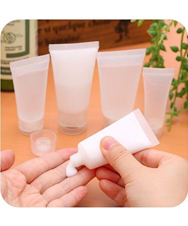 Alledomain 6Pcs 50g Empty Squeezable Soft Plastic Tubes Refillable Cosmetic Sample Vial Container with Flip Caps for Cream Shampoo Cleanser Shower Gel Lotion - Include 2pc Funnels & 12pc Labels - Buy Online on SooperMarket.com