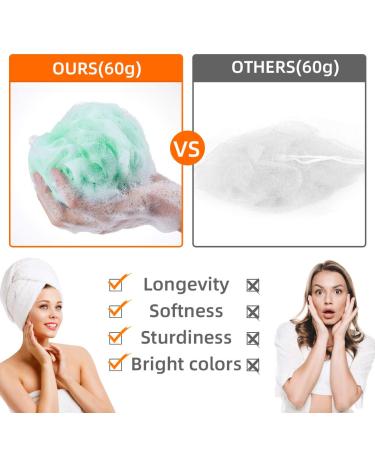 Novosun Loofah Bath Sponge Pack of 4 - Exfoliating Shower Mesh Pouf - Multicolor - 60g/pcs - Buy Online on SooperMarket.com