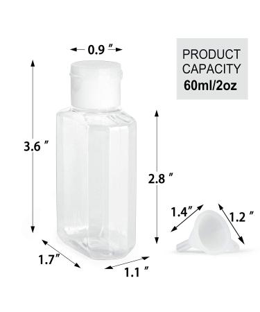 HULISEN 24 Pack 2 oz Clear Empty Hand Sanitizer Bottles | Travel Size Containers with Flip Cap | Refillable for Hand Sanitizer - Baby Shower Favor | Not for High Viscosity Liquids - Buy Online on SooperMarket.com