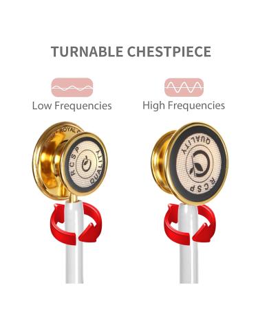 Royal Gold Stethoscope - Golden Chest Piece Latex-Free Tube Soft Sealing Ear Knobs for Nurses & Doctors - Buy Online on SooperMarket.com