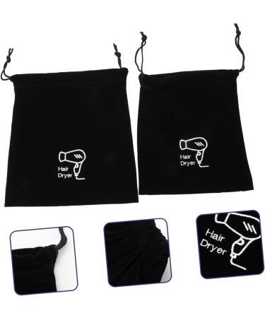 BELLIFFY 2pcs Storage Bag Styling Tool Organizer Empty Matte Lip Tubes Hair Dryer Supplies Velvet Black - Buy Online on SooperMarket.com