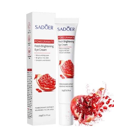 Brightening Eye Cream Hydrating Pomegranate Natural Ingredients Moisturiser for Dark Circles and Puffy Eyes Tightener Under Eye Repair Cream Eye Bags Remover Wrinkle Filler Eye Serum(20g)