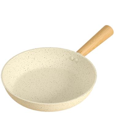 DELURA Saucepan White Durable Frying Pan Induction Cooker Gas Stove Grill Pans Cooking Pot Utensils Cookware for Kitchen Accessories Wok