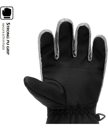 Highcamp Kids Waterproof Winter Snow Gloves with Reflector M(6-8Y) - Heather - Buy Online on SooperMarket.com