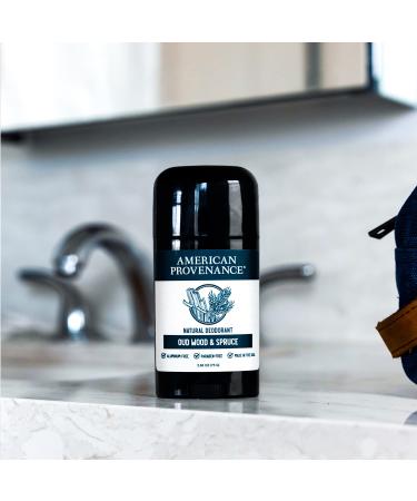 American Provenance Men's Aluminum Free Deodorant - Long-Lasting Natural Protection with Essential Oils - Oud Wood & Spruce Scent - Made in USA - Cruelty Free - 1 Pack - Buy Online on SooperMarket.com