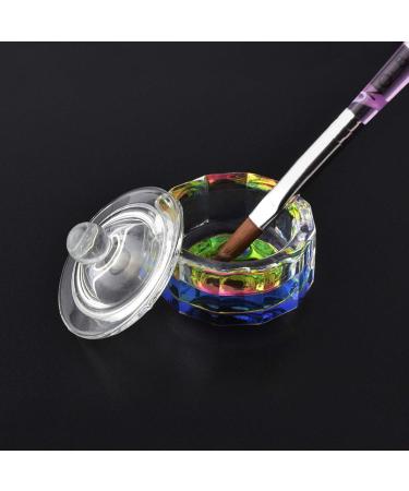 Rainbow Dodecagon Acrylic Nail Art Dappen Dish with Cap Lid - NAPB019 - Buy Online on SooperMarket.com