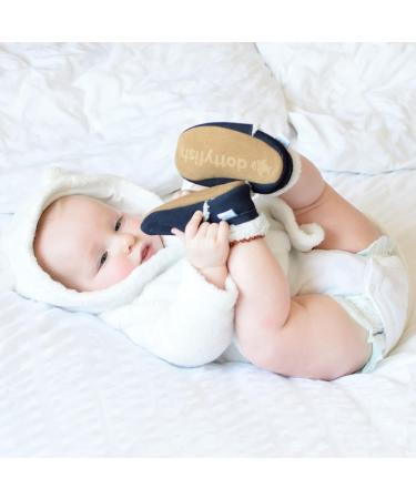 Dotty Fish Suede Baby Slippers | Warm Fleece Lined | Non-Slip Soft Sole for Boys and Girls | Navy | 2-3 Years - Buy Online on SooperMarket.com