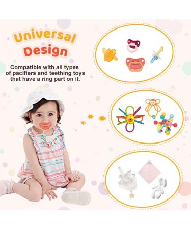 Symbolife Colorful Star Pacifier Clip Holder Leash - Unisex Baby Shower & Birthday Gift - Buy Online on SooperMarket.com