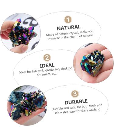 VILLCASE 6 Pcs Colorful Crystal Clusters Fish Decorations for Tank Druzy Geode Natural Stones Gem Display Colorfulx3pcs 3X3CMx3pcs - Buy Online on SooperMarket.com