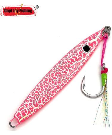 Capt Jay Fishing Saltwater Jigs - 80g New Leopard Pink - Speed, Slow, Pitching & Vertical Jigging Lures - Buy Online on SooperMarket.com
