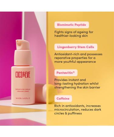 Coco & Eve Depuff Eye Cream | Under Eye Treatment for Puffiness Dark Circles & Wrinkles | Firms & Brightens Fine Lines (0.71 fl oz - Buy Online on SooperMarket.com
