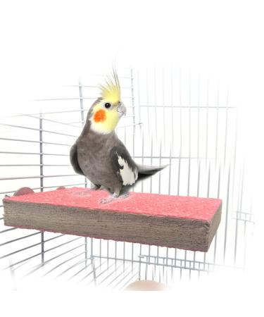 Mrli Pet Bird Cage Accessories, Parrot Perch Stand Platform Natural Wood Grinding for Budgie Parakeet Cockatiels Conure Lovebirds, Color Random