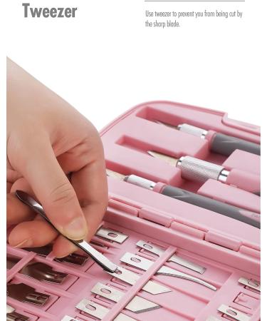 FantastiCAR Craft Knife Set (30pcs) - Precision Cutter Blades for Art, Scrapbooking, Stencil, and More - Pink - Buy Online on SooperMarket.com
