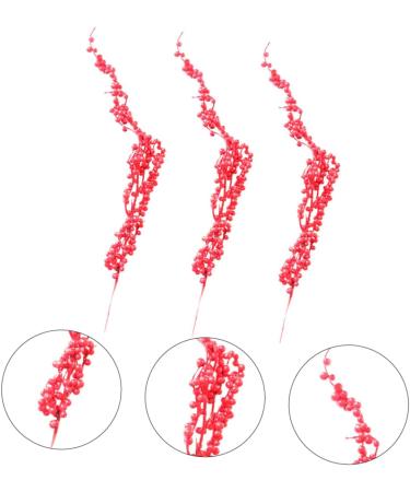 HOMSFOU 9 pcs crafts branch christmas tree red fruit christmas berry spray crafts berry picks dragon beard Foam berry decorate Christmas Red Berry Twig Stem Accessories red berries - Buy Online on SooperMarket.com