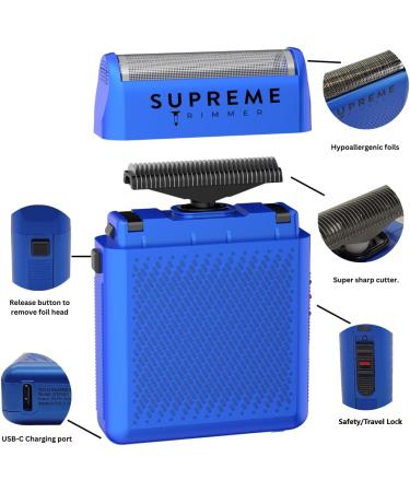 Supreme Trimmer Crunch Lite & Solo Foil Shaver Kit - Pro Barber Electric Foil Razor STF600 & STF101 Set | Blue - International Shipping Available - Buy Online on SooperMarket.com