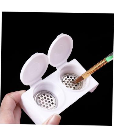 minkissy Nail Art Brush Cup Nail Art Tool Painting Tool Nail Tools Soaking Bowl for Acrylic Nails Dappen Dish with Lid With Cover Wash Pen Bracket Pen Wash Cup Stainless Steel - Buy Online on SooperMarket.com