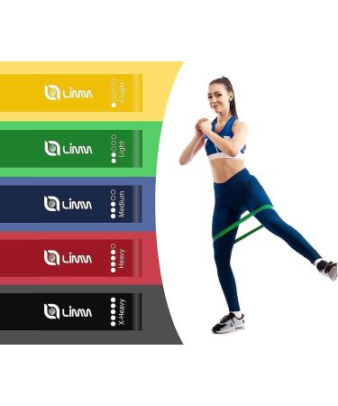 Limm Resistance Loop Exercise Bands - Set of 5 with Instruction Guide & Carry Bag - Latex Stretch Bands for Home Workout & Physical Therapy - Multicolor Set for Women and Men - Buy Online on SooperMarket.com