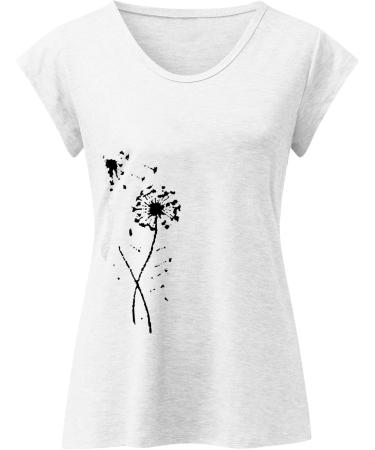 Short Sleeve T Shirts Clothing Woman T-Shirt Casual Black Clothing Top Women's Floral Pattern for Women Crop Tops Shirt Shirts Top Women's Summer Tank Top 3 White XXL - Buy Online on SooperMarket.com